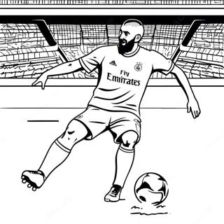 Benzema Scoring A Goal Coloring Page 65543-52689