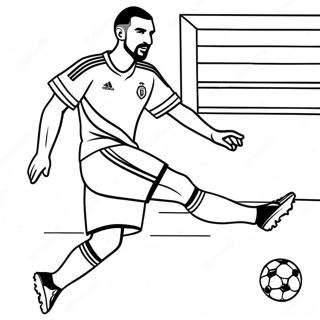 Benzema Scoring A Goal Coloring Page 65543-52690