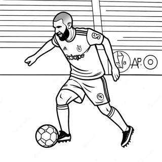 Benzema Scoring A Goal Coloring Page 65543-52692