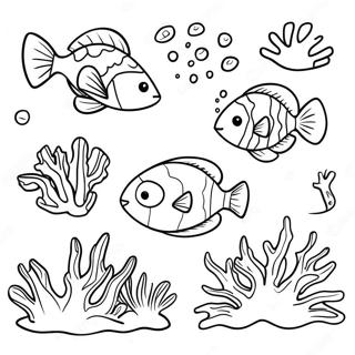 Colorful Coral Reef Coloring Page 65563-52704