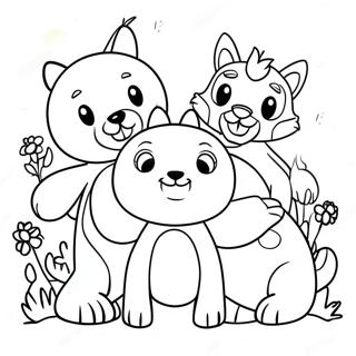 Cuddly Pajanimals Friends Coloring Page 65583-52736