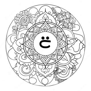 Colorful Chakra Symbols Coloring Page 65603-52743