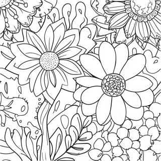 Colorful Flower Seeds Coloring Page 65613-52746