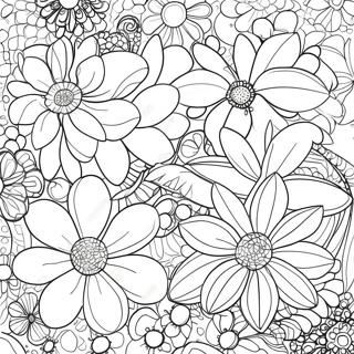 Colorful Flower Seeds Coloring Page 65613-52747