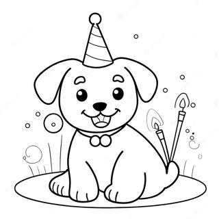 Happy Birthday Puppy Coloring Pages