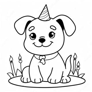 Happy Birthday Puppy Coloring Page 65652-52775