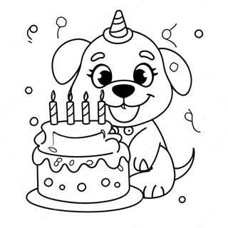 Happy Birthday Puppy Coloring Page 65652-52776