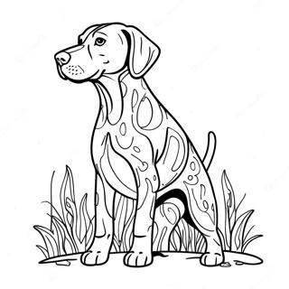 German Shorthaired Pointer Standing Proud Coloring Page 65662-52778