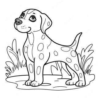 Playful German Shorthaired Pointer Puppy Coloring Page 65663-52783