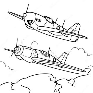 Brave Tuskegee Airmen In Flight Coloring Page 65673-52791