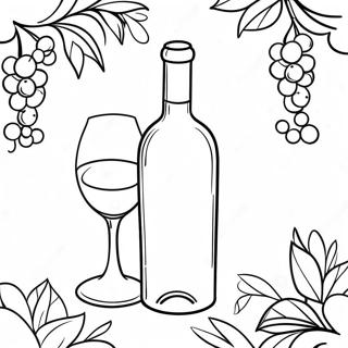 Elegant Wine Bottle Coloring Page 65693-52807