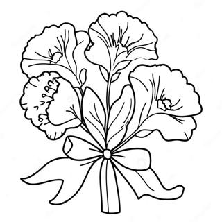 Beautiful Carnation Bouquet Coloring Page 65703-52818