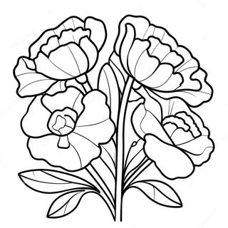 Beautiful Carnation Bouquet Coloring Page 65703-52819