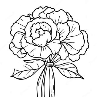 Beautiful Carnation Bouquet Coloring Page 65703-52820