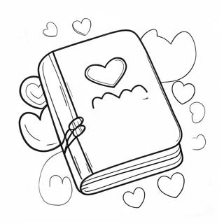 Cute Diary With Heart Stickers Coloring Page 65733-52842