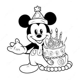 Mickey Mouse Birthday Celebration Coloring Page 65783-52879