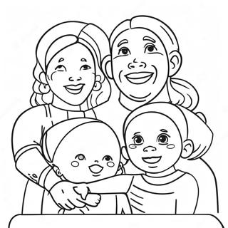 Joyful Black Family Coloring Page 65813-52905