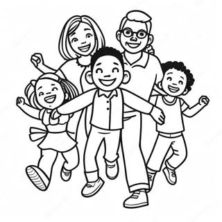 Joyful Black Family Coloring Page 65813-52907