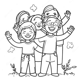 Joyful Black Family Coloring Page 65813-52908