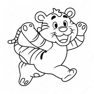 Happy Tigger Jumping Coloring Page 6582-5422