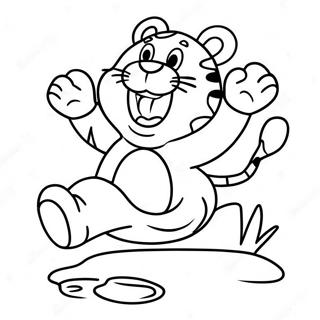 Happy Tigger Jumping Coloring Page 6582-5423