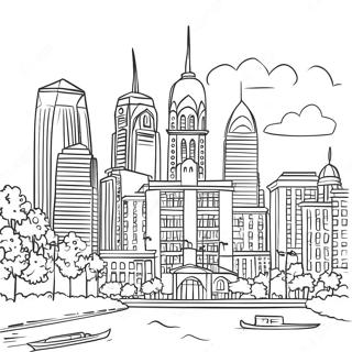 Philadelphia Skyline Coloring Page 65842-52926