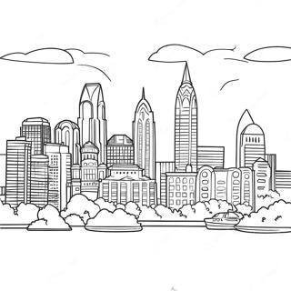 Philadelphia Skyline Coloring Page 65842-52927