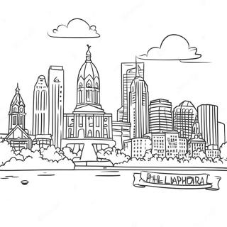 Philadelphia Skyline Coloring Page 65842-52928