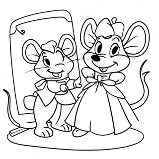 Charming Mice Helping Cinderella Coloring Page 65853-52944