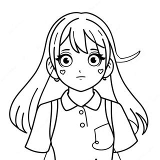 Yandere Simulator Character Coloring Page 65872-52952