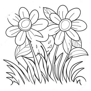 Spring Flowers Coloring Page 6591-5427