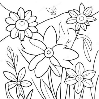 Spring Flowers Coloring Page 6591-5428