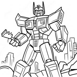 Transformers Barricade In Battle Coloring Page 65923-52996