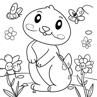 Cheerful Spring Animals Coloring Page 6592-5430