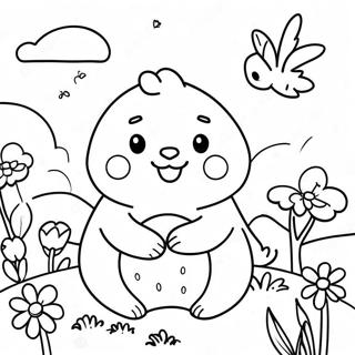 Cheerful Spring Animals Coloring Page 6592-5432