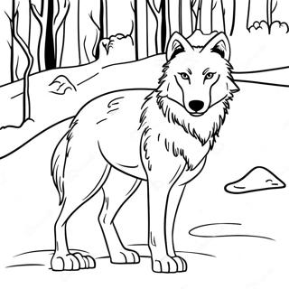 Playful Arctic Wolf In Snow Coloring Page 65933-53005