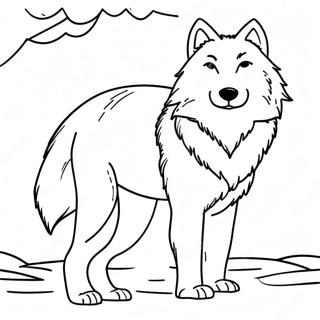 Playful Arctic Wolf In Snow Coloring Page 65933-53007