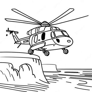 Coast Guard Helicopter In Action Coloring Page 65983-53039