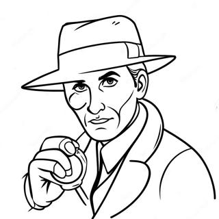 Detective With Magnifying Glass Coloring Page 66003-53057