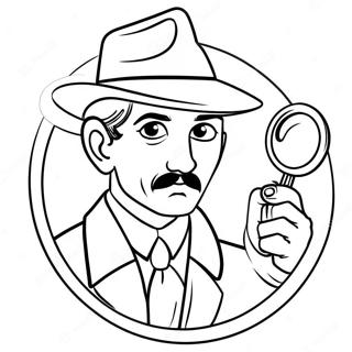 Detective With Magnifying Glass Coloring Page 66003-53058