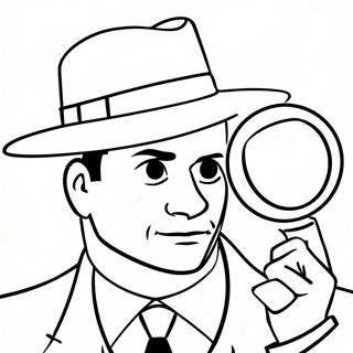 Detective With Magnifying Glass Coloring Page 66003-53059