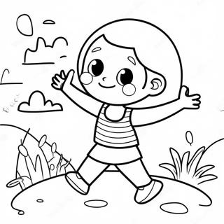 Happy Child Playing Coloring Page 66013-53065