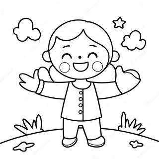 Happy Child Playing Coloring Page 66013-53066