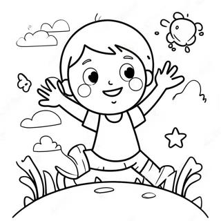 Happy Child Playing Coloring Page 66013-53067