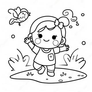 Happy Child Playing Coloring Page 66013-53068