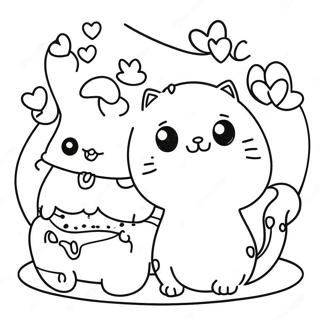 Cute Chococat With Friends Coloring Page 6602-5441