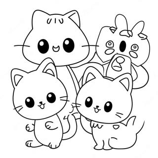 Cute Chococat With Friends Coloring Page 6602-5443