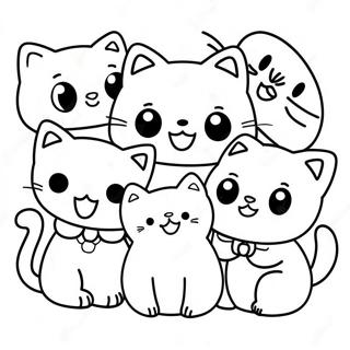 Cute Chococat With Friends Coloring Page 6602-5444