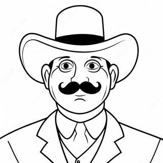 Funny Uncle With A Mustache Coloring Page 66033-53083