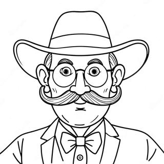 Funny Uncle With A Mustache Coloring Page 66033-53084